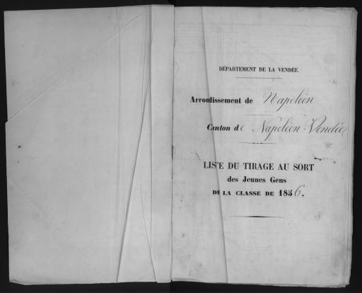 Listes de tirage au sort des jeunes gens, classe 1856 - par arrondissement et par canton